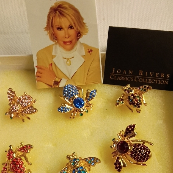 Joan Rivers Multicolor Crystal Bee Brooch Pin - New Set Of 10, Never Worn - Picture 2 of 6